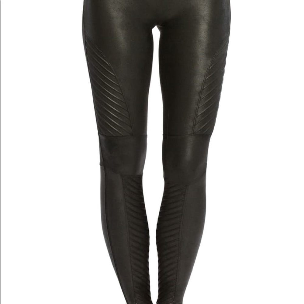 Spanx faux leather motto leggings
